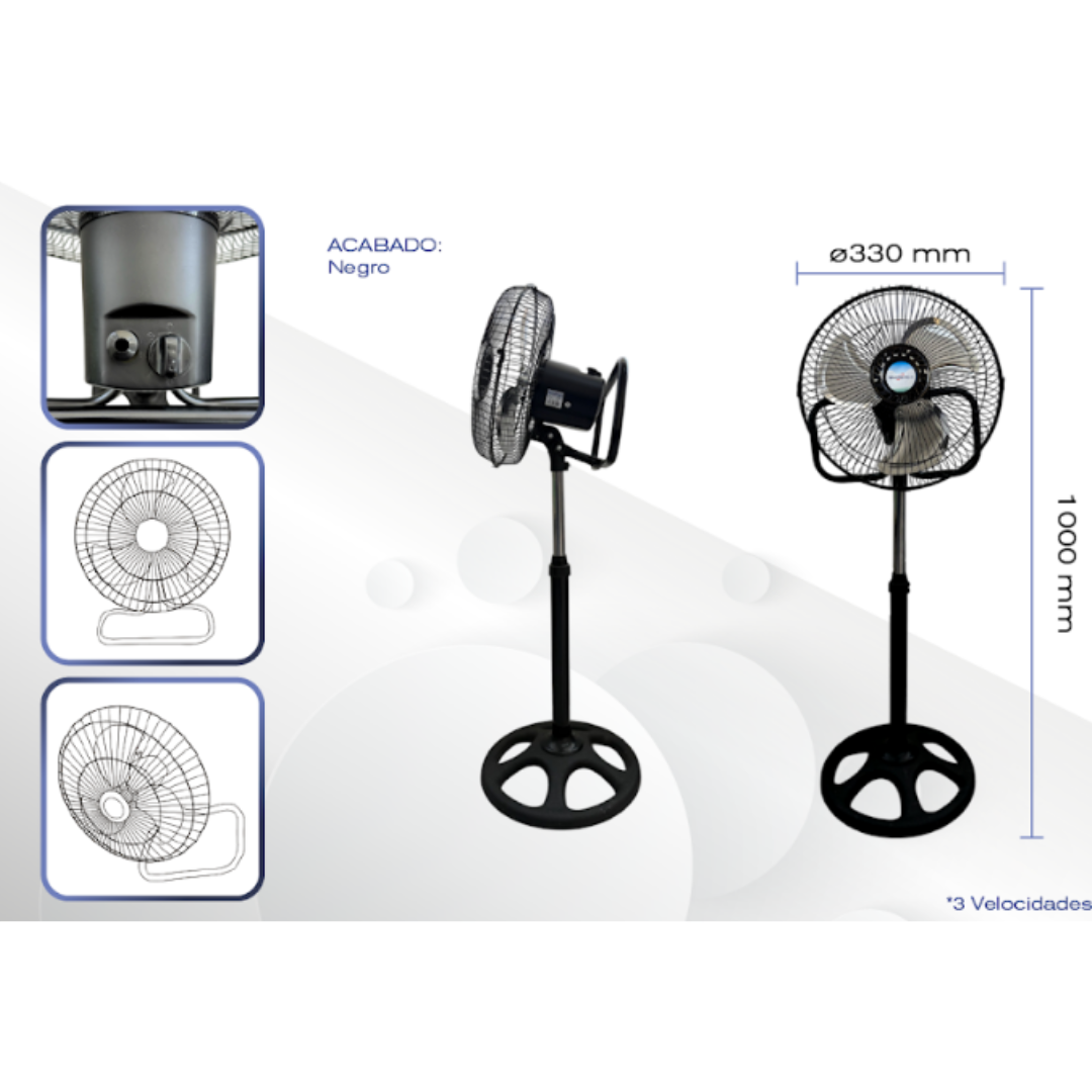 Ventilador Industrial 3 en 1 Negro 40 w Wanergy | Eléctrica Alessa