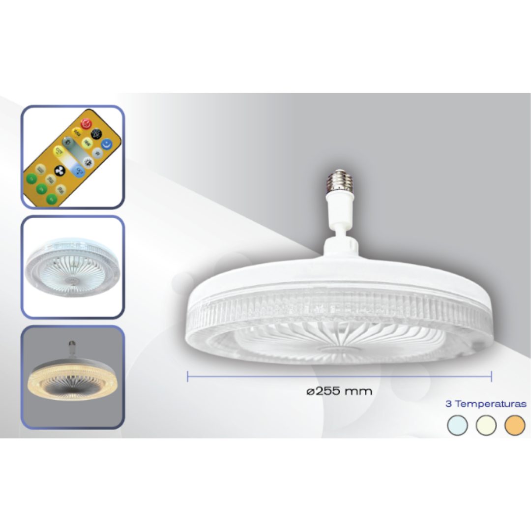 Ventilador c/Soquet 3 Tonos Diamante Wanergy | Eléctrica Alessa