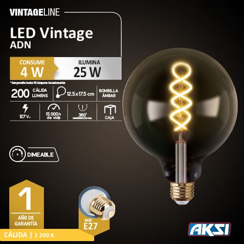 Foco Led 4w Vintage  ADN Dimeable Aksi - 0