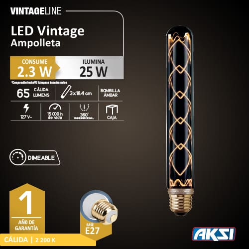 Foco 2.30w Led Vintage Ampolleta X4 Dimeable - 0