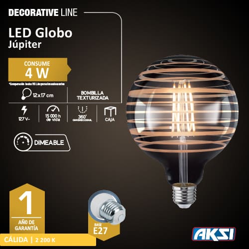 Foco 4w Led Vintage Jupiter Dimeable Aksi