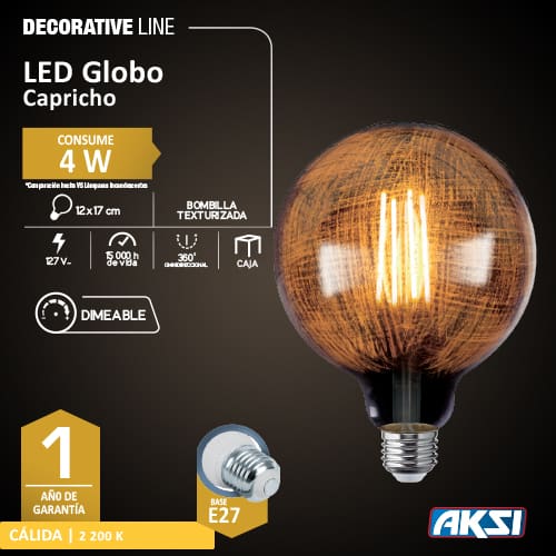 Foco Led 4w Vintage Globo Capricho Dimeable - 0