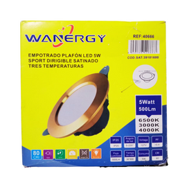 Empotrado 5w 3 Temperaturas Dorado