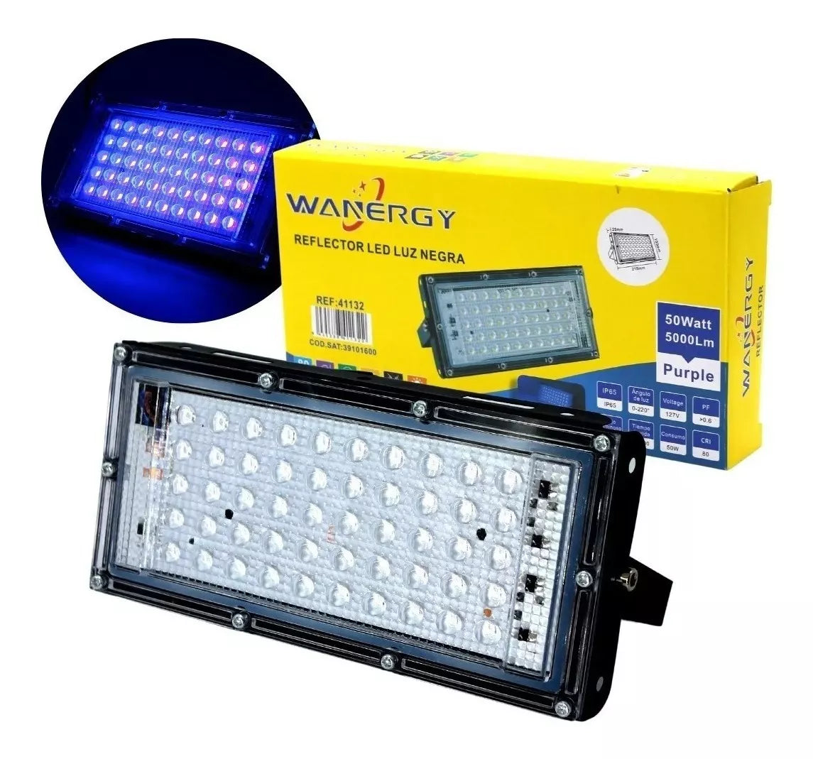 Reflector 50w Luz Negra Wanergy