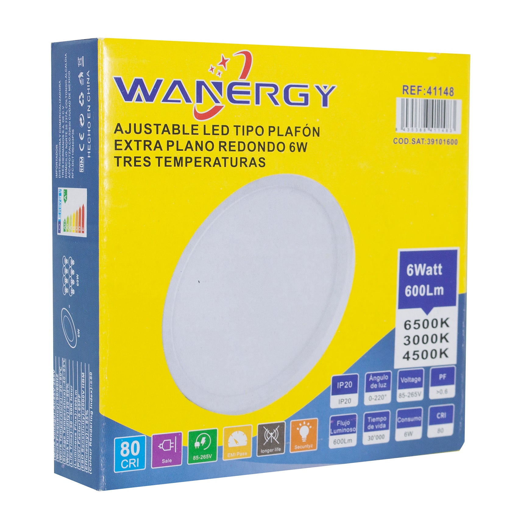 Empotrado 6w Ajustable 3 tonos Wanergy