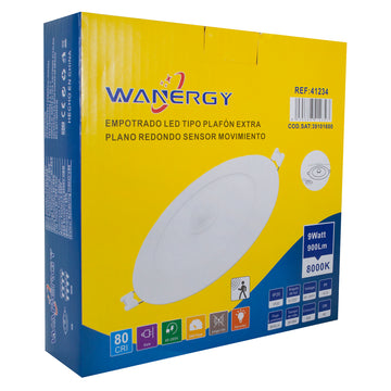 EMPOTRADO 9 W CON SENSOR DE MOVIMIENTO WANERGY - 0