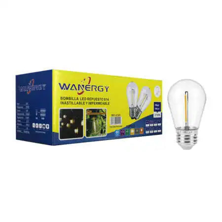 Foco Vintage 1 w Irrompible Wanergy paq 10 pz