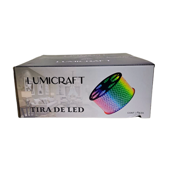 Tira Led Transparente 50  mts Multicolor Lumicraft