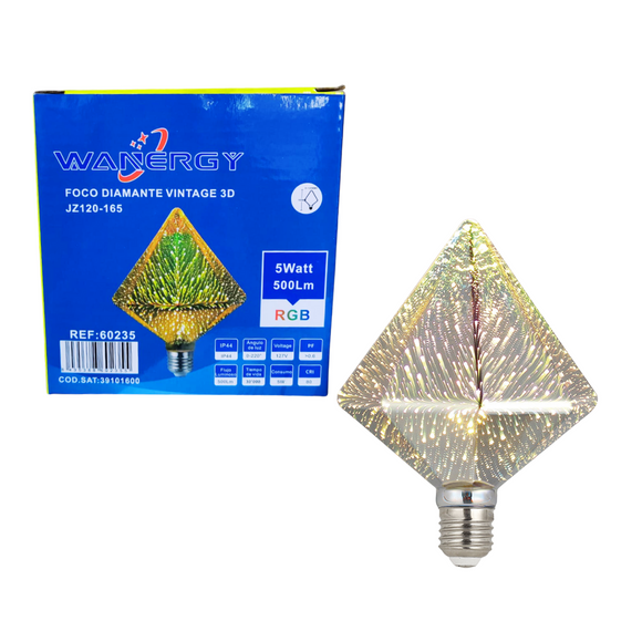 Foco Led Vintage Diamante 3D Wanergy