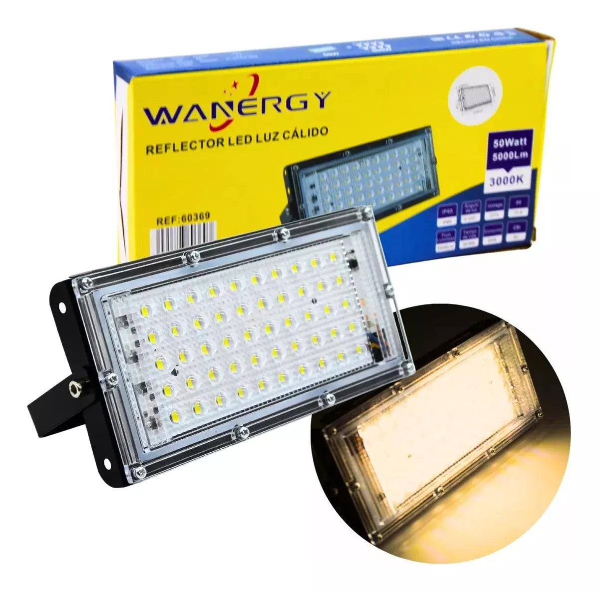 Reflector 50w Luz Calida Wanergy