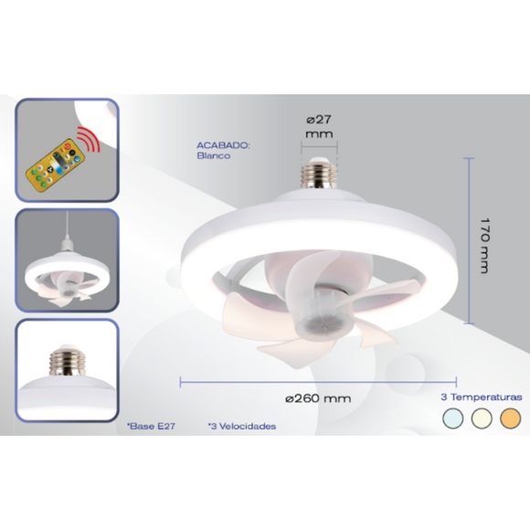 Foco Ventilador Oscilatorio 48w 3 tonos