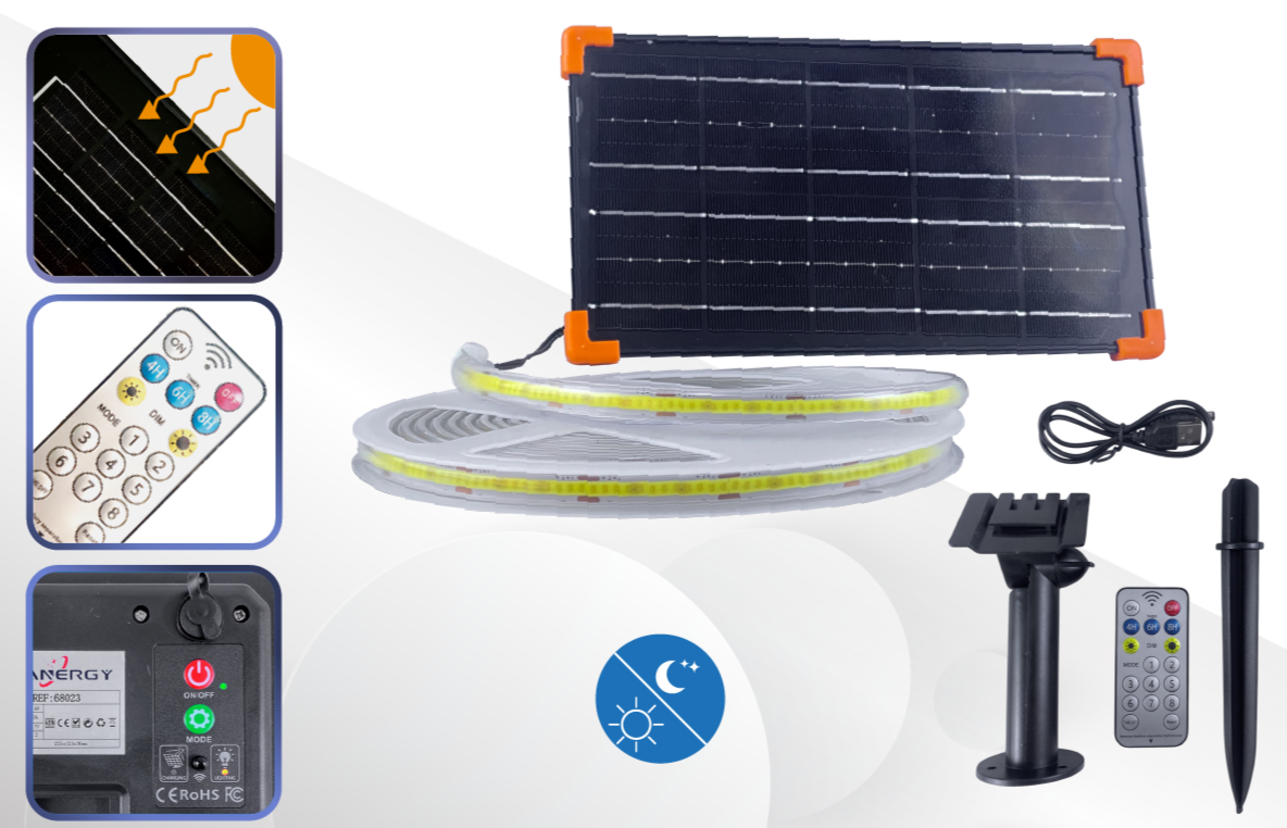 Tira Led Cob Solar 5 mts Blanca