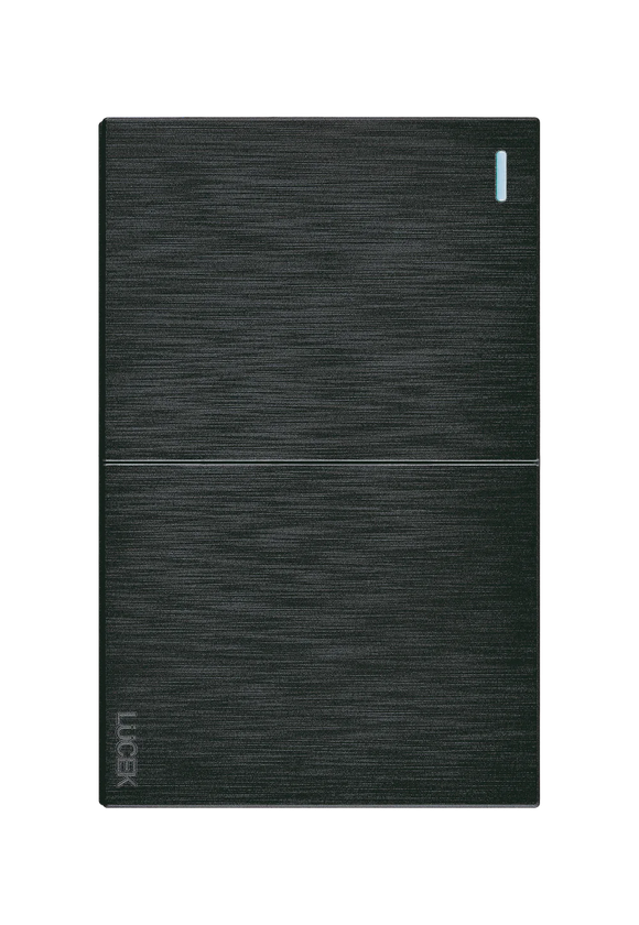 Placa 2 Apagadores Sencillos Lucek Flat Negra