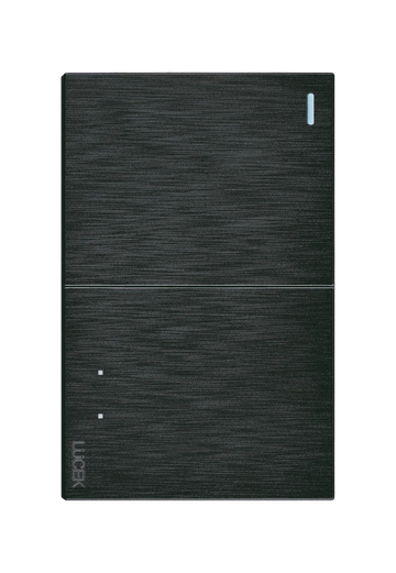 Placa 1 Apagador Sencillo 1 Apagador Escalera Lucek Flat Negra