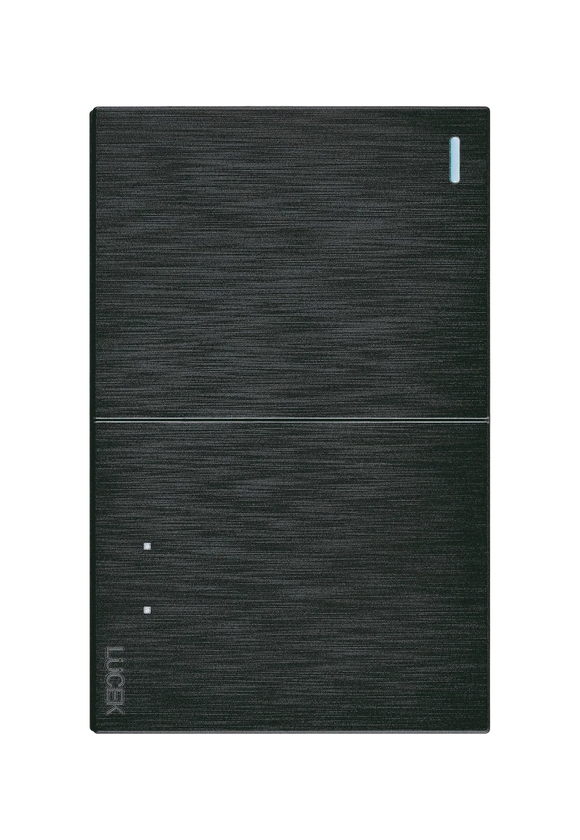 Placa 1 Apagador Sencillo 1 Apagador Escalera Lucek Flat Negra