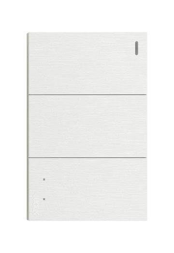 Placa 2 Apagadores Sencillos y 1 Apagador Escalera Lucek Flat Blanco