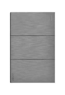 Placa 3 Apagadores Sencillos Lucek Flat Plata