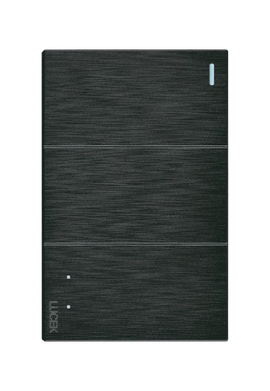 Placa 2 Apagadores Sencillos 1 Apagador Escalera Lucek Flat Negra