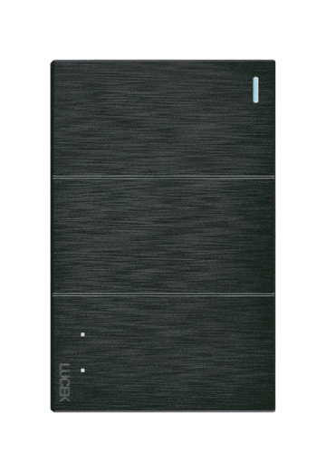 Placa 2 Apagadores Sencillos 1 Apagador Escalera Lucek Flat Negra