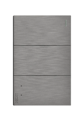 Placa 2 Apagadores Sencillos 1 Apagador Escalera Lucek Flat Plata