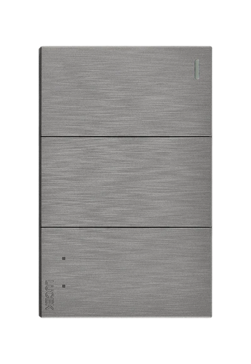 Placa 2 Apagadores Sencillos 1 Apagador Escalera Lucek Flat Plata