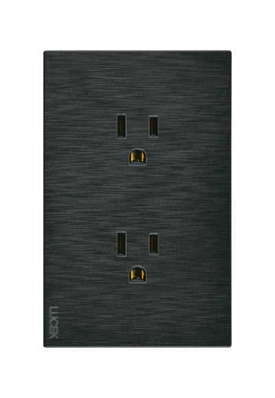 Placa Contacto Duplex Lucek Flat Negra