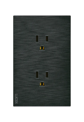 Placa Contacto Duplex Lucek Flat Negra