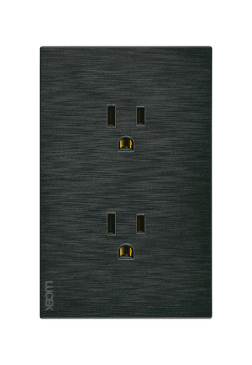 Placa Contacto Duplex Lucek Flat Negra