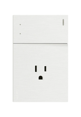 Placa 1 Apagador Escalera y 1 Contacto Lucek Flat Blanco