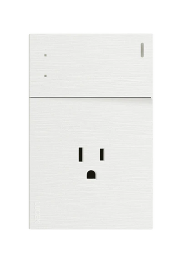 Placa 1 Apagador Escalera y 1 Contacto Lucek Flat Blanco