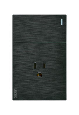 Placa 1 Apagador Sencillo 1 Contacto Lucek Flat Negra