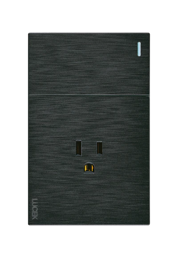 Placa 1 Apagador Sencillo 1 Contacto Lucek Flat Negra