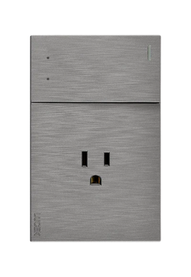 Placa 1 Apagador Escalera 1 contacto Lucek Flat Plata