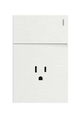 Placa 1 Apagador Sencillo y 1 Contacto Lucek Flat Blanco