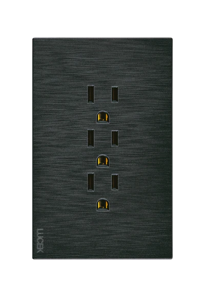 Placa 3 Contactos Lucek Flat Negra