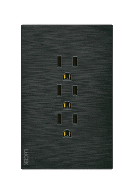 Placa 3 Contactos Lucek Flat Negra