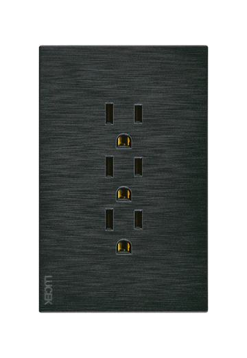 Placa 3 Contactos Lucek Flat Negra