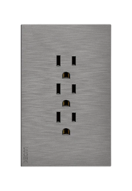 Placa 3 Contactos Lucek Flat Plata