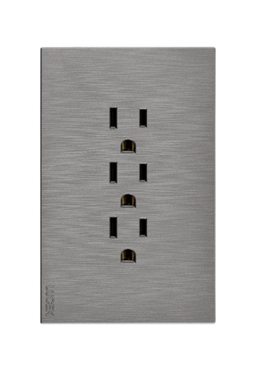 Placa 3 Contactos Lucek Flat Plata
