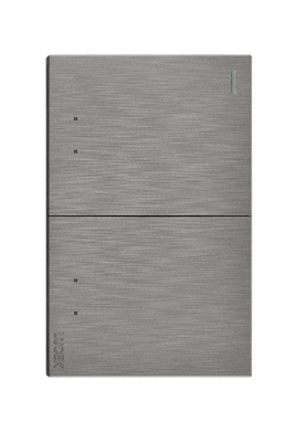 Placa 2 Apagadores Escalera Lucek Flat Plata