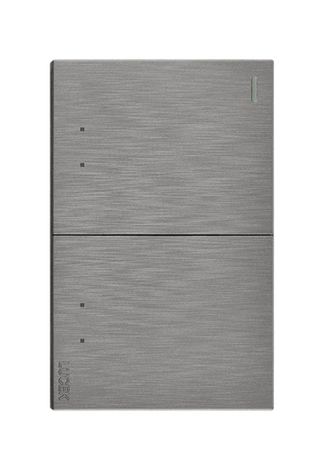 Placa 2 Apagadores Escalera Lucek Flat Plata