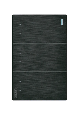 Placa 3 Apagadores Escalera Lucek Flat Negra