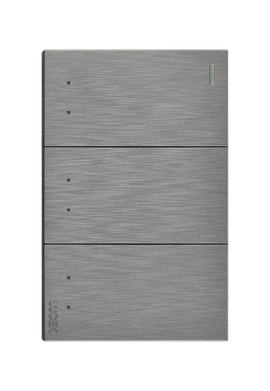 Placa 3 Apagadores Escalera Lucek Flat Plata