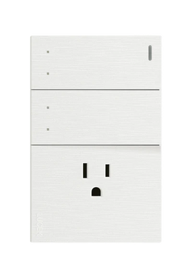 Placa 2 Apagadores Escalera 1 Contacto Lucek Flat Blanco