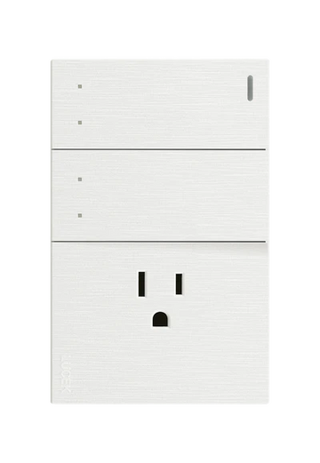 Placa 2 Apagadores Escalera 1 Contacto Lucek Flat Blanco