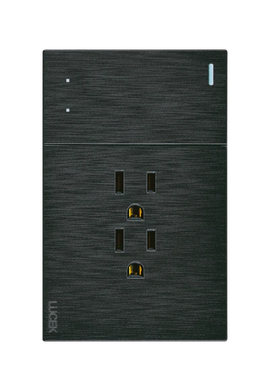 Placa 1 Apagador Escalera 2 Contactos Lucek Flat Negra