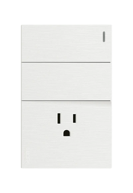 Placa 2 Apagadores Sencillos 1 Contacto Lucek Flat Blanco