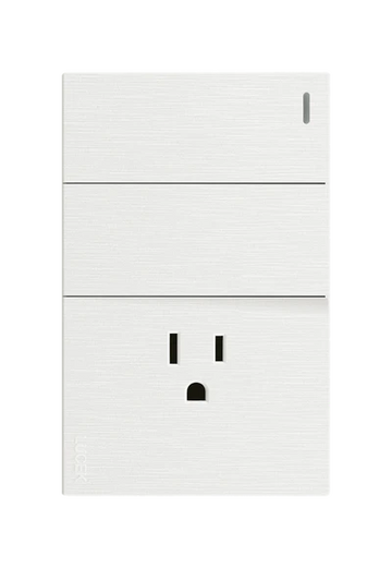 Placa 2 Apagadores Sencillos 1 Contacto Lucek Flat Blanco