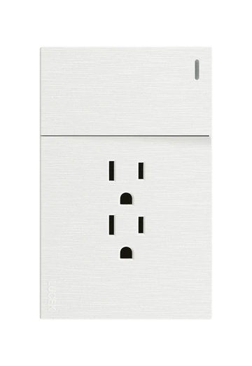 Placa 1 Apagador 2 Contactos Lucek Flat Blanco