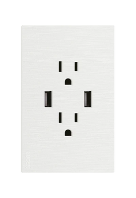 Placa 2 Contactos 2 USB Lucek Flat Blanco